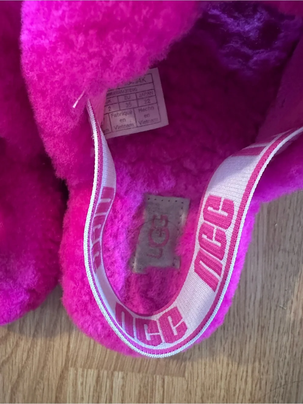 UGG Fluff Slide - Hot Pink Plush Slingback Slippers